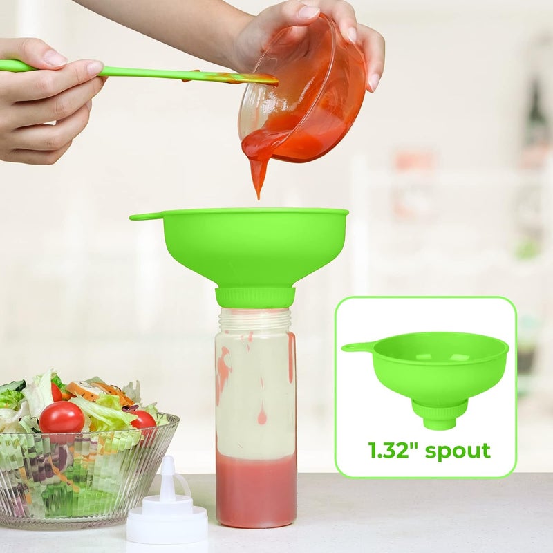 BALIWELL Wide Mouth Kitchen Funnel, Food Grade Plastic Cooking Canning Funnel with 4 Sizes Spouts for Filling Wide and Regular Mason Jars, Spray Dropper Oil Bottle Jug Spices Shampoo Sauce - Image 5